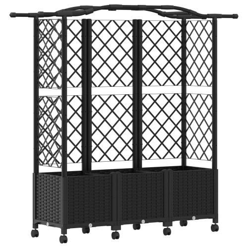 Повдигнато легло с решетка и покривка Черно 163 x 40 x 144 см