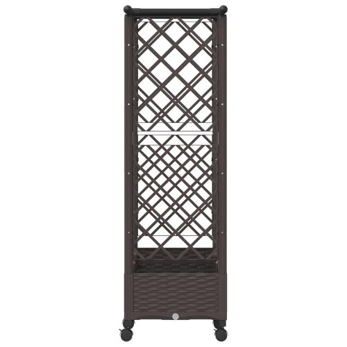 Повдигнато легло с решетка и покривка Кафяво 164 x 40 x 127 см