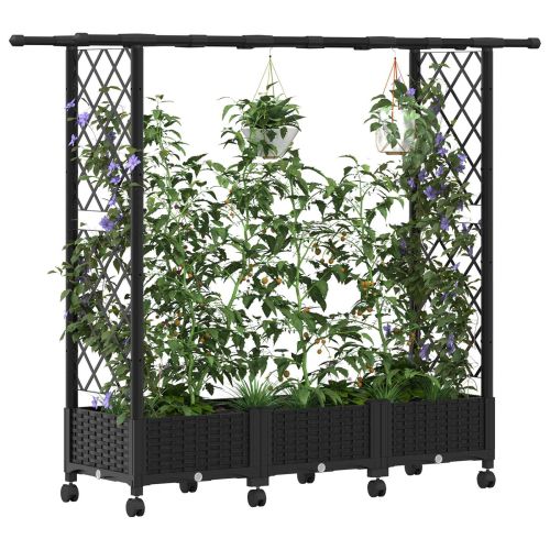 Повдигнато легло с решетка и покривка Черно 164 x 40 x 127 см