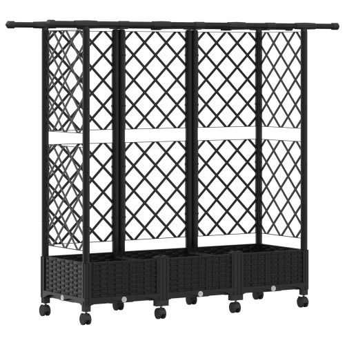 Повдигнато легло с решетка и покривка Черно 164 x 40 x 127 см