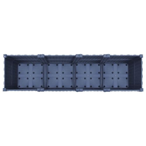 Градинска саксия с колела Синьо сиво 160 x 40 x 48 см ПП