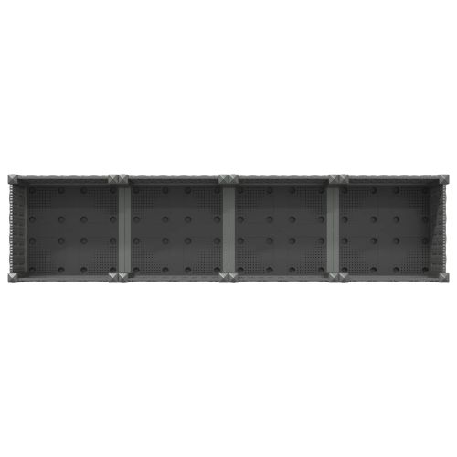Градинска саксия с колела Светлосиво 160 x 40 x 48 см ПП