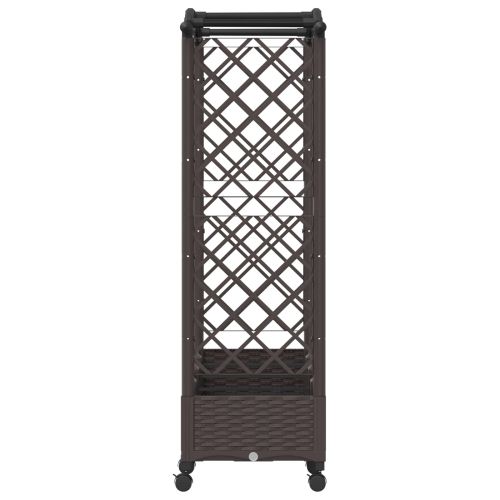 Повдигнато легло с решетка и покривка Кафяво 207 x 40 x 129 см