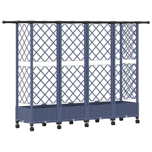 Повдигнато легло с решетка и покривка Сиво 202,5 x 40 x 127 см