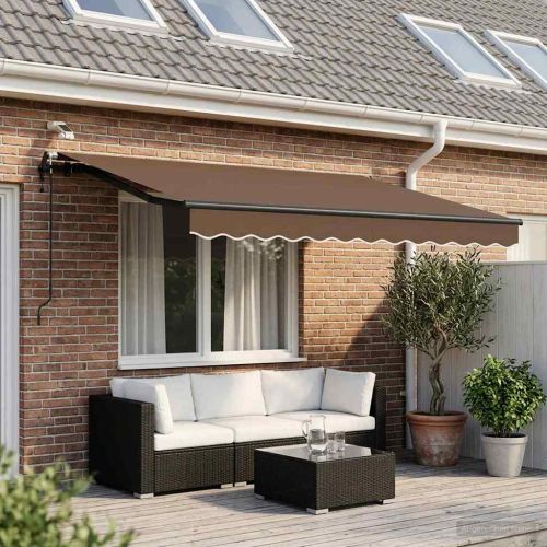 Прибираща се тента Таупе 350 x 250 cm Полиестер