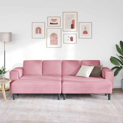 Диван за всекидневна 3 pcs Розово 250 x 188 x 76 см