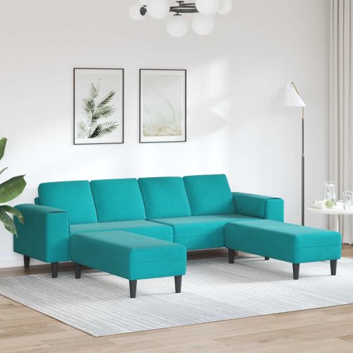 Диван за всекидневна 3 pcs Тюркоаз 250 x 188 x 76 см
