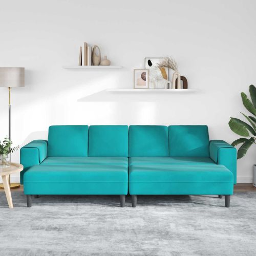 Диван за всекидневна 3 pcs Тюркоаз 250 x 188 x 76 см