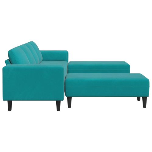 Диван за всекидневна 3 pcs Тюркоаз 250 x 188 x 76 см