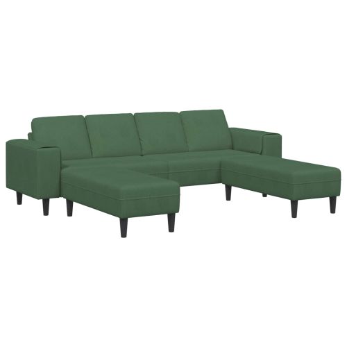 Диван Тъмен зелен 250 x 188 x 76 см Кордюрова тъкан