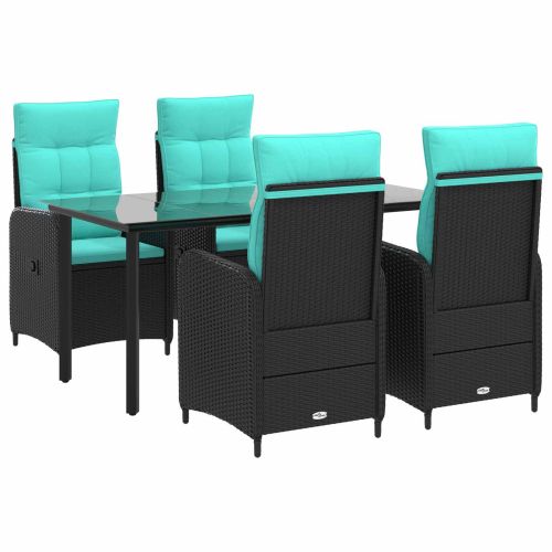 Комплект кафе маси 5 pcs PE ратан и стомана с прахово покритие