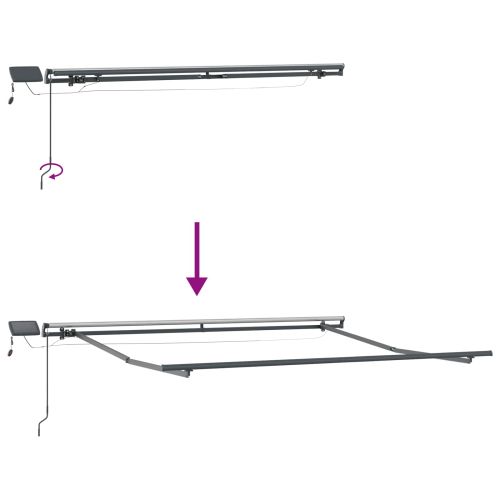 Прибираща се тента Таупе 400 × 350 cm Тъкан и алуминий