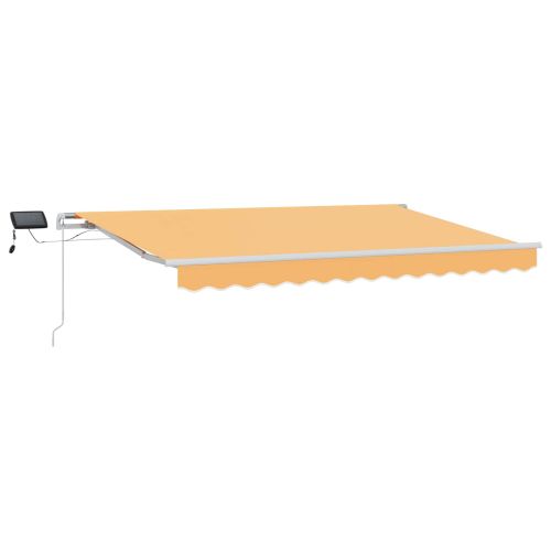 Прибираща се тента Пясък 450 × 300 cm Тъкан и алуминий