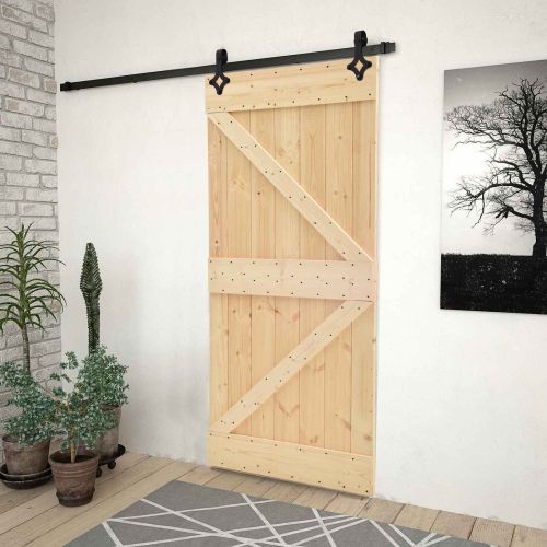 Преплъзваща се врата Естествено и черно 90 x 210 cm