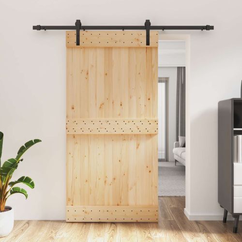 Преплъзваща се врата Естествено и черно 100 x 210 cm