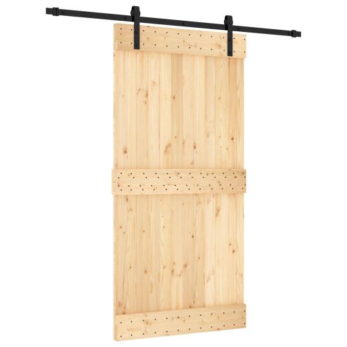 Преплъзваща се врата Естествено и черно 100 x 210 cm