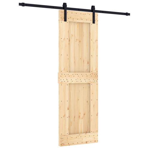 Преплъзваща се врата Естествено и черно 70 x 210 cm