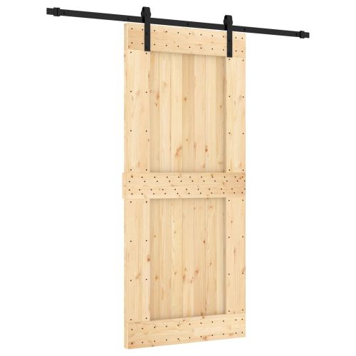 Преплъзваща се врата Естествено и черно 90 x 210 cm