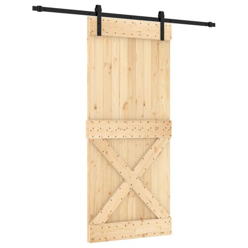 Преплъзваща се врата Естествено и черно 90 x 210 cm