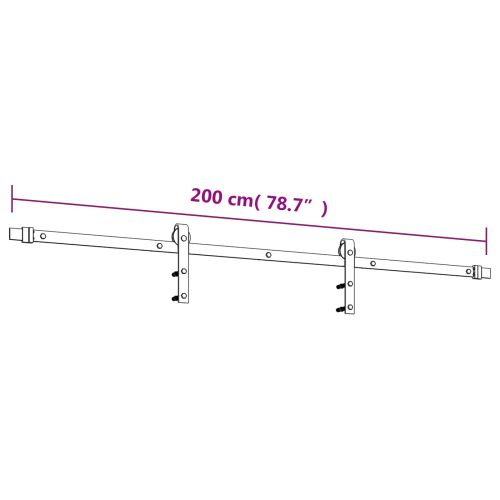 Преплъзваща се врата Естествено и черно 90 x 210 cm