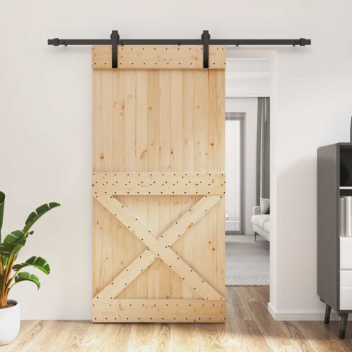 Преплъзваща се врата Естествено и черно 100 x 210 cm