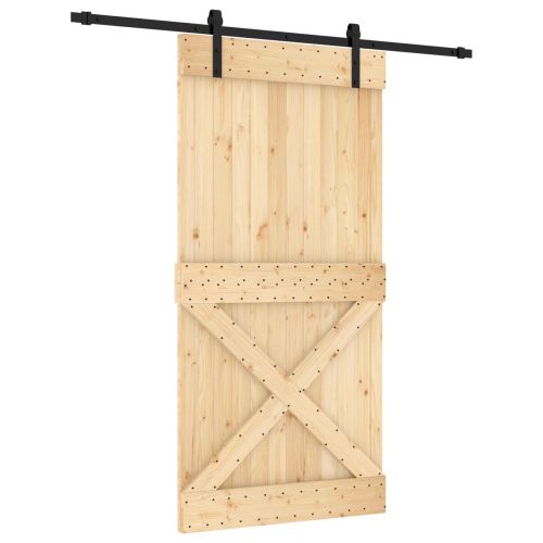 Преплъзваща се врата Естествено и черно 100 x 210 cm