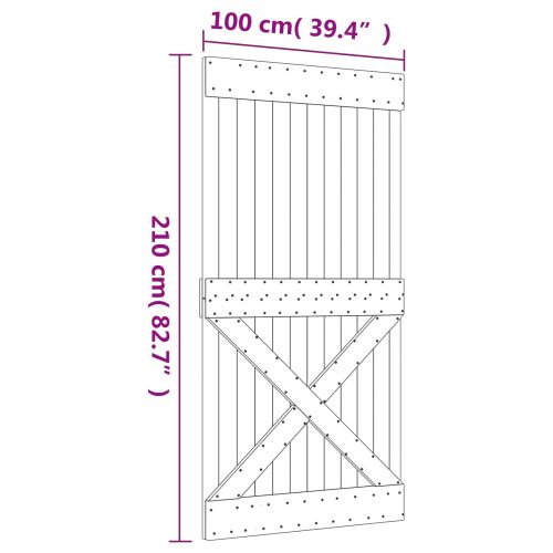 Преплъзваща се врата Естествено и черно 100 x 210 cm