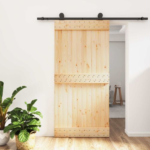 Преплъзваща се врата Естествено и черно 100 x 210 cm