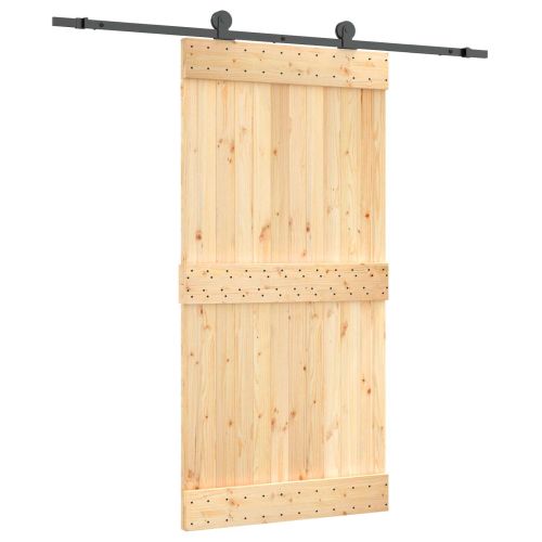 Преплъзваща се врата Естествено и черно 100 x 210 cm