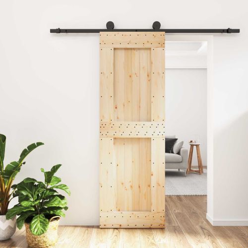 Преплъзваща се врата Естествено и черно 70 x 210 cm