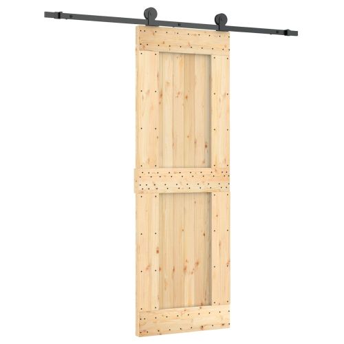 Преплъзваща се врата Естествено и черно 70 x 210 cm