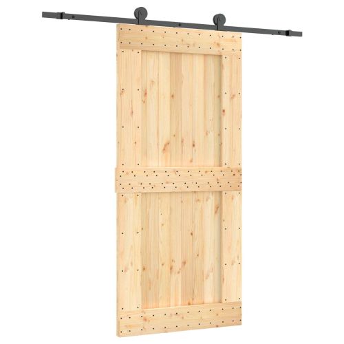 Преплъзваща се врата Естествено и черно 95 x 210 cm