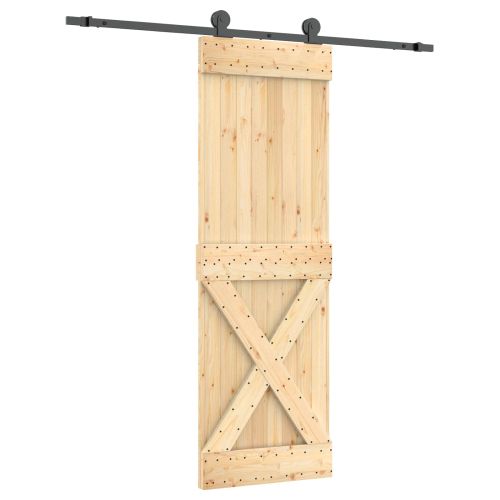 Преплъзваща се врата Естествено и черно 70 x 210 cm