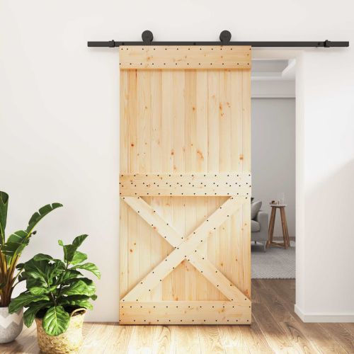 Преплъзваща се врата Естествено и черно 100 x 210 cm