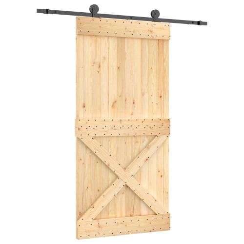 Преплъзваща се врата Естествено и черно 100 x 210 cm