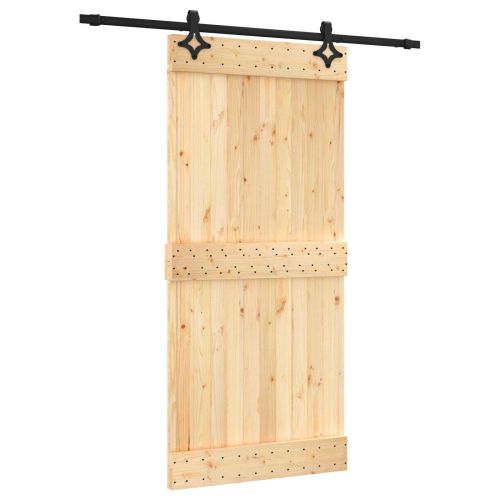 Преплъзваща се врата Естествено и черно 95 x 210 cm