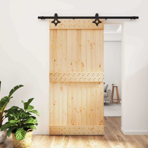 Преплъзваща се врата Естествено и черно 100 x 210 cm