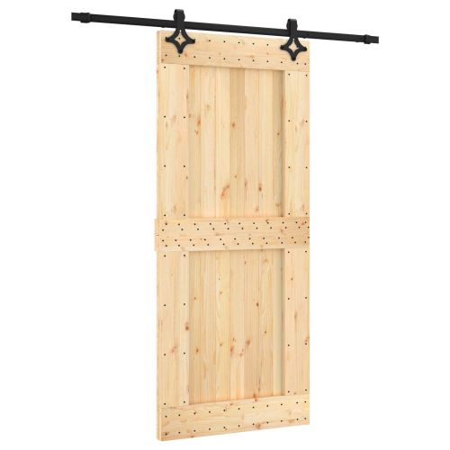 Преплъзваща се врата Естествено и черно 90 x 210 cm