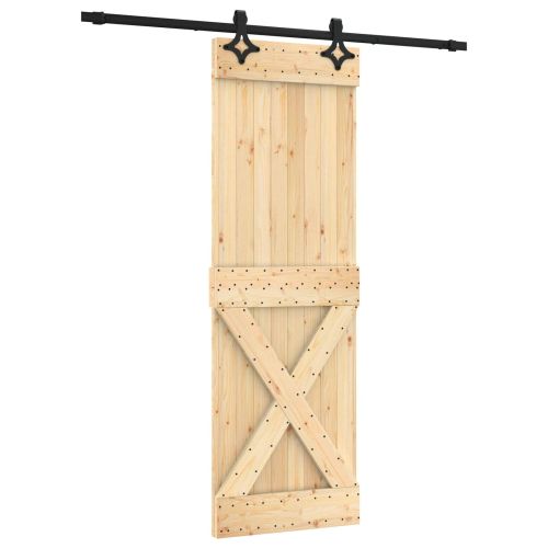 Преплъзваща се врата Естествено и черно 70 x 210 cm