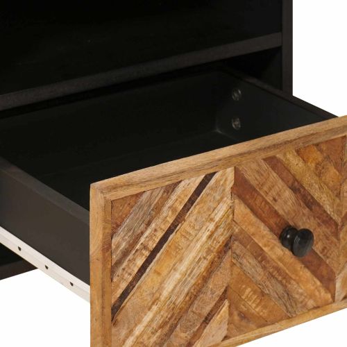 Нощно шкафче 2 pcs Кафяво 50 x 33 x 60 см Солидно мангово дърво