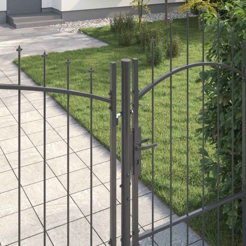 Градинска врата с заключване Woerden Сив 175 х 400 см Стомана