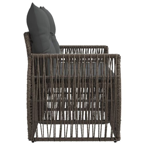 Градински диван 2-Брой места Сиво полиратан