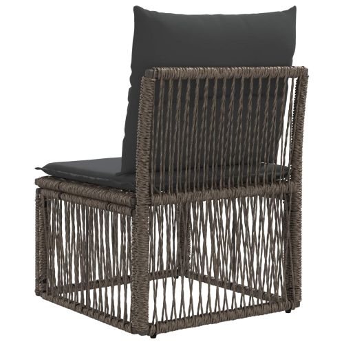 Модул на диван без ръкави Сиво полиратан