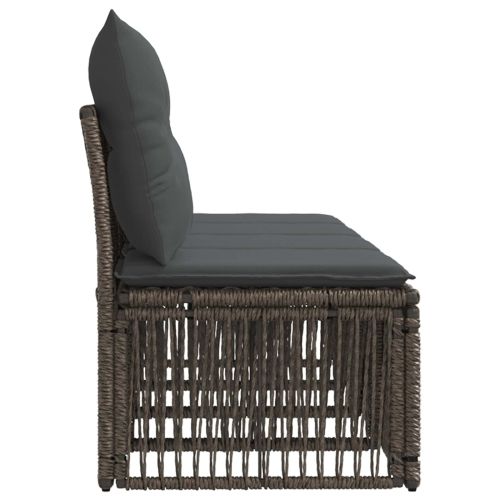 Диван за 4 седящи места 4 pcs 4-Брой места Сиво полиратан