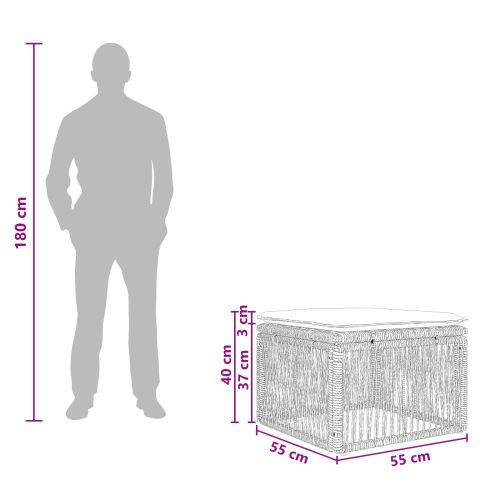 Табуретка за крака Черно полиратан