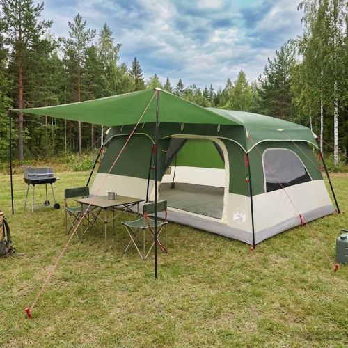 Семейна палатка Зелено 500 x 400 x 230 см Полиестер и стомана