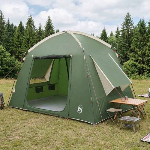 Кабинна палатка с покрив Зелено 210 x 210 x 138 см Полиестер
