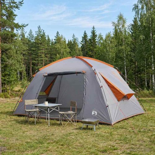 Кабинна палатка Сив и оранжев 400 x 210 x 180 см Полиестер