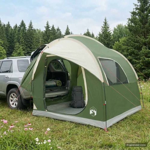Автомобилна палатка с покрив Зелено 239 x 210 x 210 см