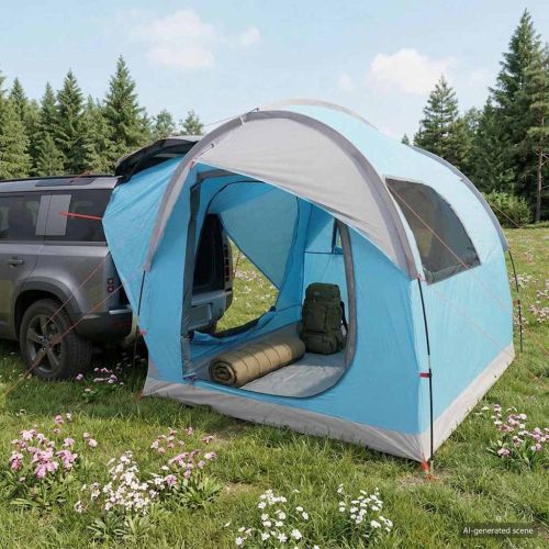 Автомобилна палатка с покрив Синьо 239 x 210 x 210 см